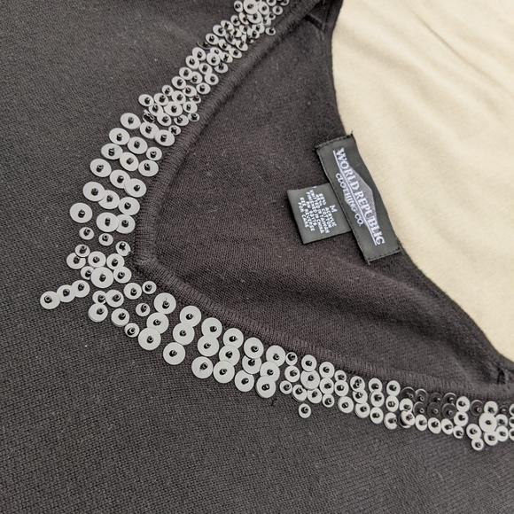 2 Sweaters: LOFT Black & White and World Republic Black - Picture 11 of 15